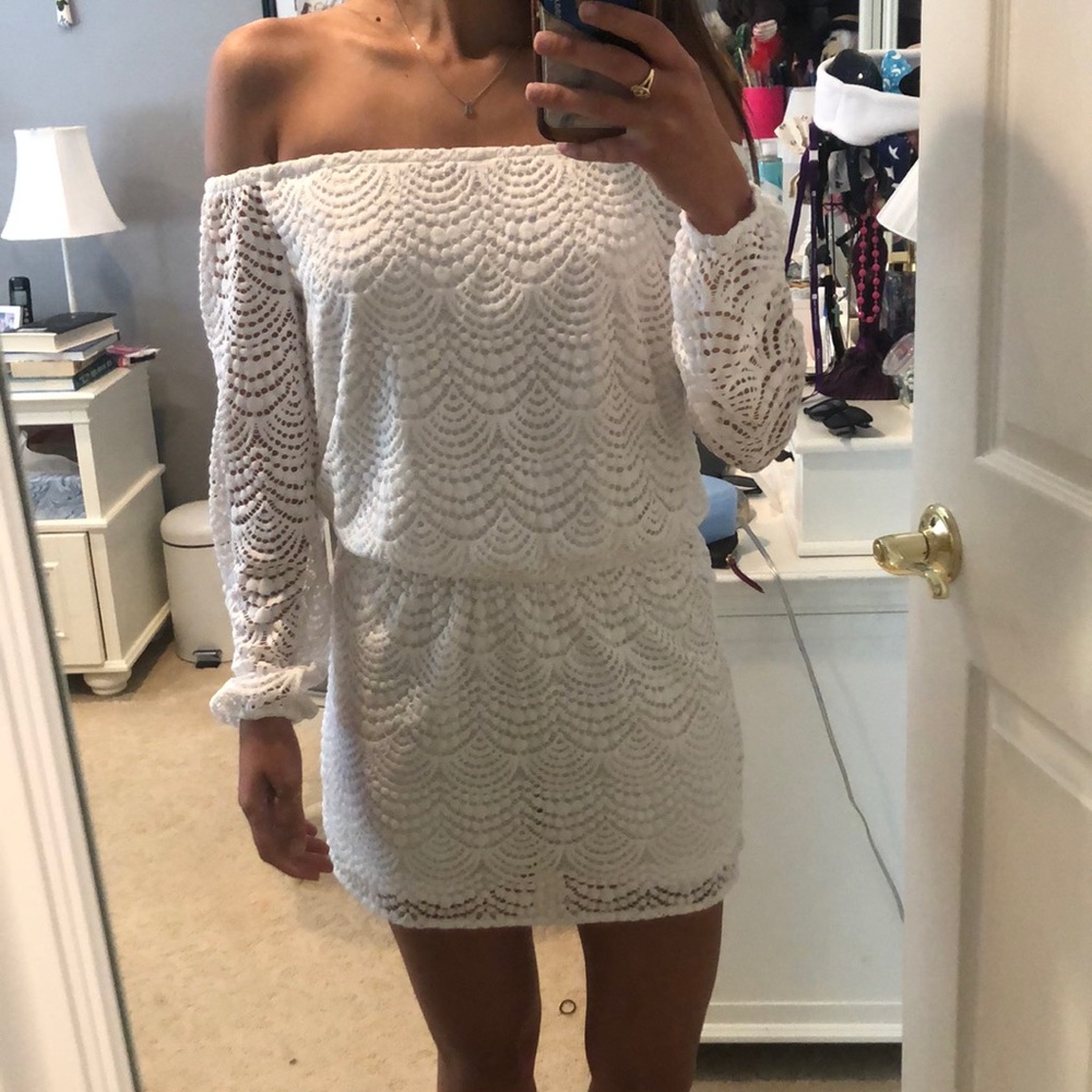 LILLY PULITZER White lace Lana romper